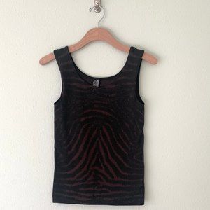 Wolford Bi-Color Velvet Animal Print Tank Top Size L